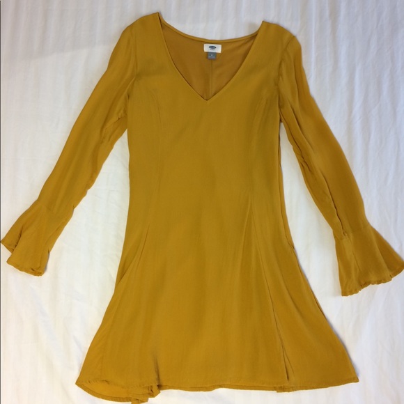 Old Navy Dresses & Skirts - Old Navy, fit and flare mustard dress, Sz 8